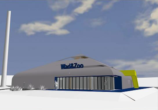 Artist impression van Wadden Werelderfgoed Centrum Wad&Zoo in Eemshaven